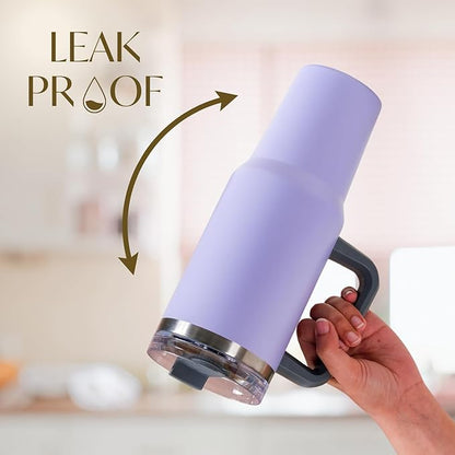 Nestasia 1.2L Tumbler with Lid & Straw | Insulated Reusable Stainless Steel Water Bottle | Leak Proof Mug for Office, Gym, Travelling